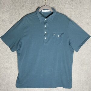 CRIQUET Polo Shirt Mens Size XL Short Sleeve Green Cotton Pocket